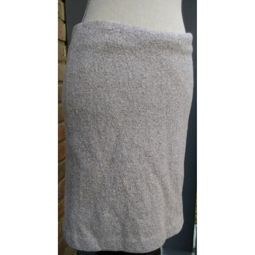 Ann Taylor 4 Buckle skirt metallic blush silver lined heavy winter pencil